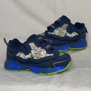 Disney Toy Story Buzz Lightyear Boys Light-Up Sneakers Blue Size 8 Toddler Shoes